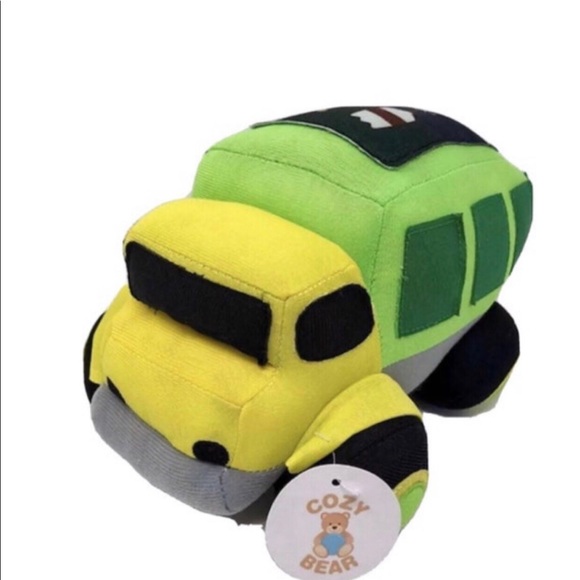 Set of 3 School Bus, Cement Truck & Garbage Truck Soft Plush Toy 10” - Picture 7 of 9